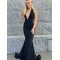Mermaid Deep V Neck Halter Long Prom Dresses Formal Evening Gowns 901089
