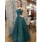 A-Line Sparkle Lace Long Prom Dresses Formal Evening Gowns 901094