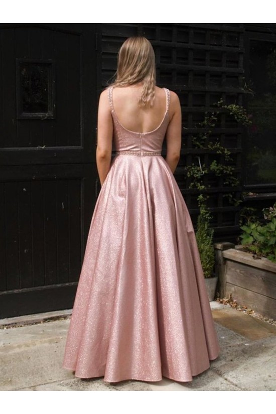 A-Line Sparkle Long Prom Dresses Formal Evening Gowns 901095
