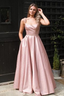 A-Line Sparkle Long Prom Dresses Formal Evening Gowns 901095