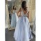 A-Line Lace and Tulle Long Prom Dresses Formal Evening Gowns 901098