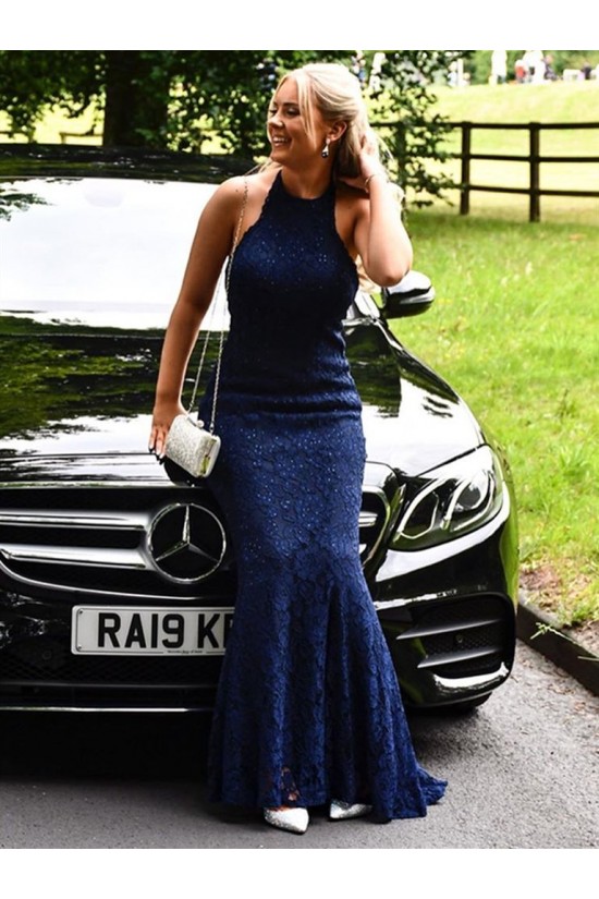 Elegant Long Blue Lace Mermaid Prom Dresses Formal Evening Gowns 901101 Elegant Long Blue Lace Mermaid Prom Dresses Formal Evening Gowns 901101