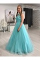 A-Line Long Blue Beaded Prom Dresses Formal Evening Gowns 901103 A-Line Long Blue Beaded Prom Dresses Formal Evening Gowns 901103