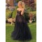 Long Black Sequins and Tulle Prom Dresses Formal Evening Gowns 901106