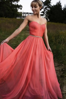 A-Line Chiffon Long Prom Dresses Formal Evening Gowns 901109