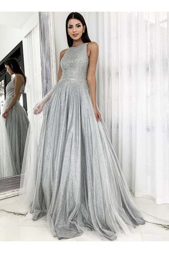 A-Line Sparkle Tulle Long Prom Dresses Formal Evening Gowns 901112 A-Line Sparkle Tulle Long Prom Dresses Formal Evening Gowns 901112