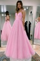 A-Line Sparkle Tulle Lavender Long Prom Dresses Formal Evening Gowns 901113