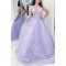 A-Line Sparkle Tulle Lavender Long Prom Dresses Formal Evening Gowns 901113