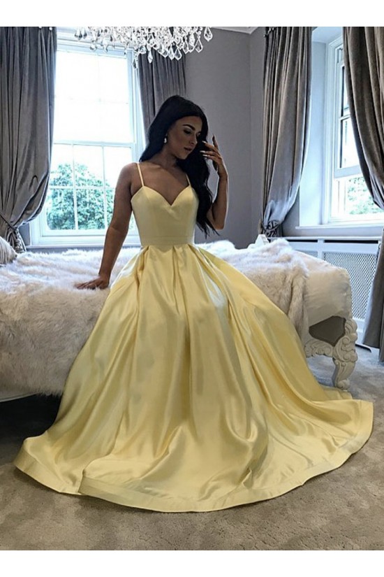 Long Yellow Spaghetti Straps Long Prom Dresses Formal Evening Gowns 901115 Long Yellow Spaghetti Straps Long Prom Dresses Formal Evening Gowns 901115