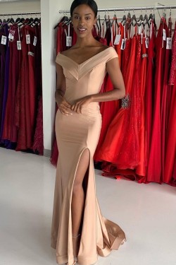 Mermaid Off the Shoulder Long Prom Dresses Formal Evening Gowns 901120