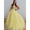 Long Yellow Tulle Beaded Prom Dresses Formal Evening Gowns 901125
