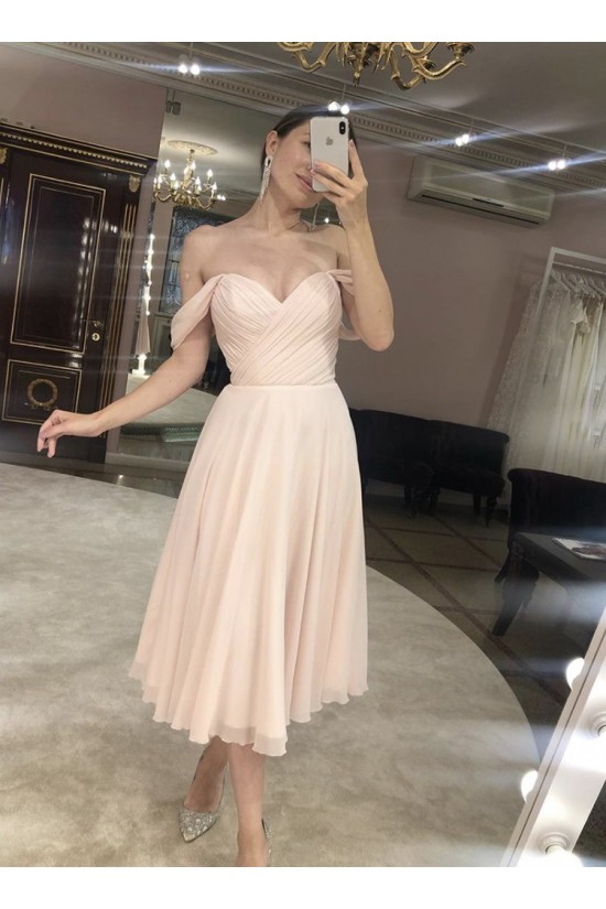 A-Line Tea Length Chiffon Long Prom Dresses Formal Evening Gowns 901129 A-Line Tea Length Chiffon Long Prom Dresses Formal Evening Gowns 901129