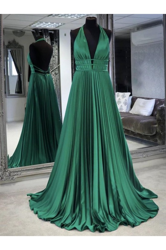 A-Line Long Green V Neck Prom Dresses Formal Evening Gowns 901133 A-Line Long Green V Neck Prom Dresses Formal Evening Gowns 901133
