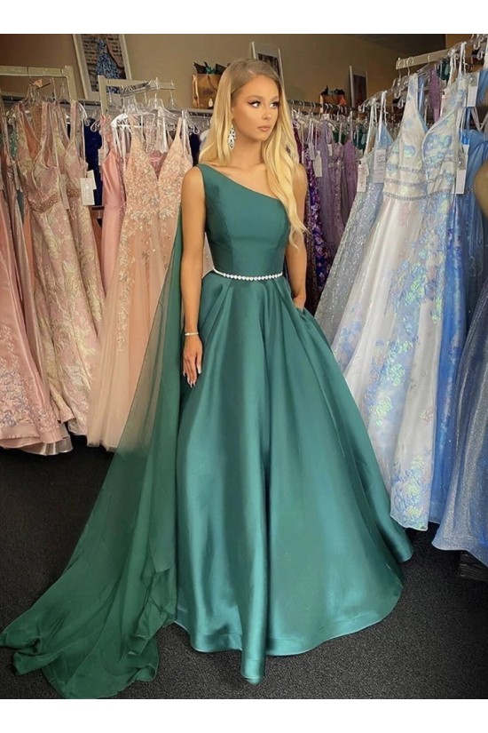 A-Line One Shoulder Long Prom Dresses Formal Evening Gowns 901135 A-Line One Shoulder Long Prom Dresses Formal Evening Gowns 901135