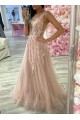 A-Line Lace and Tulle Prom Dress Formal Evening Gowns 901138