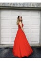 A-Line Long Red Lace and Tulle Beaded Prom Dress Formal Evening Gowns 901143 A-Line Long Red Lace and Tulle Beaded Prom Dress Formal Evening Gowns 901143
