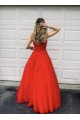A-Line Long Red Lace and Tulle Beaded Prom Dress Formal Evening Gowns 901143 A-Line Long Red Lace and Tulle Beaded Prom Dress Formal Evening Gowns 901143