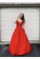 A-Line Long Red Lace and Tulle Beaded Prom Dress Formal Evening Gowns 901143 A-Line Long Red Lace and Tulle Beaded Prom Dress Formal Evening Gowns 901143