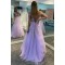 A-Line Lace and Tulle Long Prom Dress Formal Evening Gowns 901146