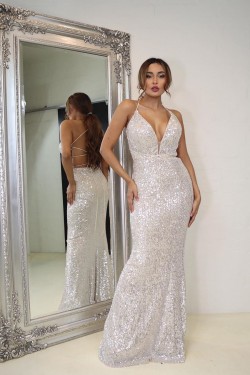 Mermaid Sequin Prom Dress Formal Evening Gowns 901153