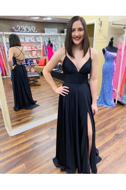 A-Line V Neck Long Prom Dress Formal Evening Gowns 901156