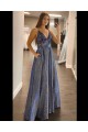 A-Line Long Blue Lace Sparkle Prom Dress Formal Evening Gowns 901157