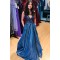A-Line Long Blue Lace Sparkle Prom Dress Formal Evening Gowns 901157