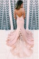 Long Pink Mermaid Lace Prom Dress Formal Evening Gowns 901158