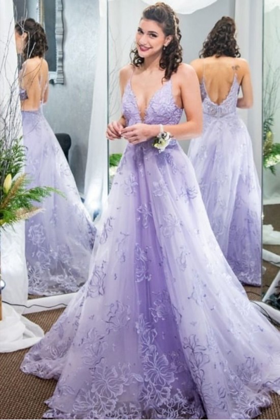 A-Line Lavender Long Prom Dress Formal Evening Gowns 901160