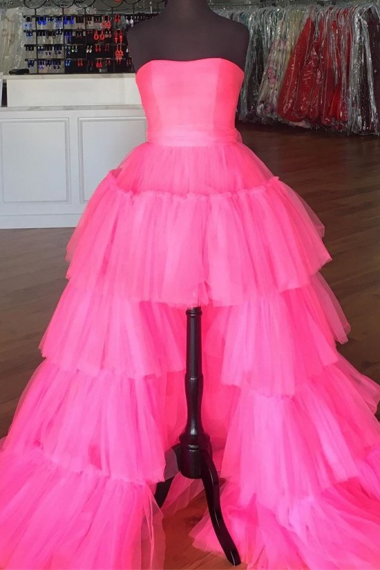 High Low Strapless Tulle Prom Dress Formal Evening Gowns 901164 High Low Strapless Tulle Prom Dress Formal Evening Gowns 901164