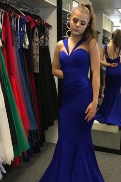 Long Blue Mermaid Prom Dress Formal Evening Gowns 901166