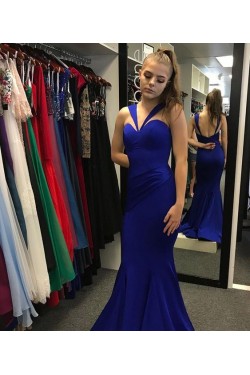 Long Blue Mermaid Prom Dress Formal Evening Gowns 901166