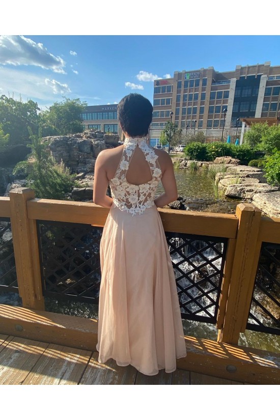 A-Line Lace and Chiffon Long Prom Dress Formal Evening Gowns 901169 A-Line Lace and Chiffon Long Prom Dress Formal Evening Gowns 901169