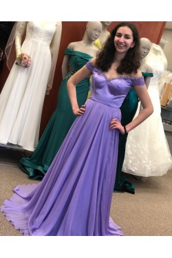 A-Line Off the Shoulder Prom Dress Formal Evening Gowns 901170