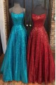 A-Line Spaghetti Straps Sequin Prom Dress Formal Evening Gowns 901171