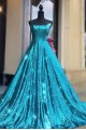 A-Line Spaghetti Straps Sequin Prom Dress Formal Evening Gowns 901171