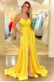 Long Yellow Spaghetti Straps Prom Dress Formal Evening Gowns 901175 Long Yellow Spaghetti Straps Prom Dress Formal Evening Gowns 901175