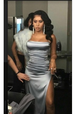 Simple Sheath Spaghetti Straps Prom Dress Formal Evening Gowns 901179