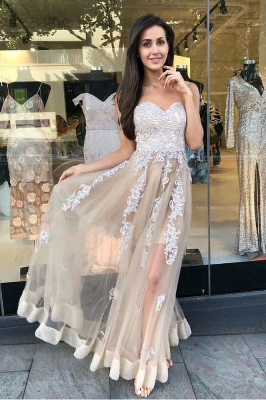 A-Line Lace Sweetheart Long Prom Dress Formal Evening Gowns 901181 A-Line Lace Sweetheart Long Prom Dress Formal Evening Gowns 901181