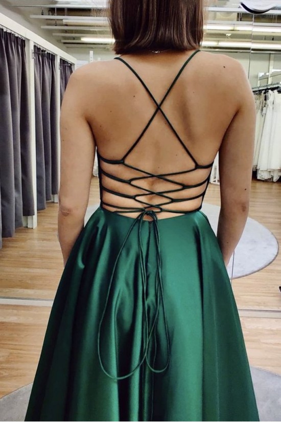 Long Green Satin Prom Dress Formal Evening Gowns 901182 Long Green Satin Prom Dress Formal Evening Gowns 901182