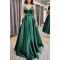 Long Green Satin Prom Dress Formal Evening Gowns 901182