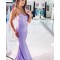 Mermaid Lavender Off the Shoulder Long Prom Dress Formal Evening Gowns 901184