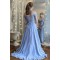 Long Blue Chiffon and Lace Prom Dress Formal Evening Gowns 901188