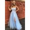 Long Blue Strapless Prom Dress Formal Evening Gowns 901191