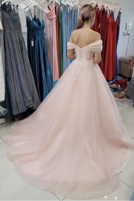 A-Line Long Pink Tulle Prom Dress Formal Evening Gowns 901194 A-Line Long Pink Tulle Prom Dress Formal Evening Gowns 901194