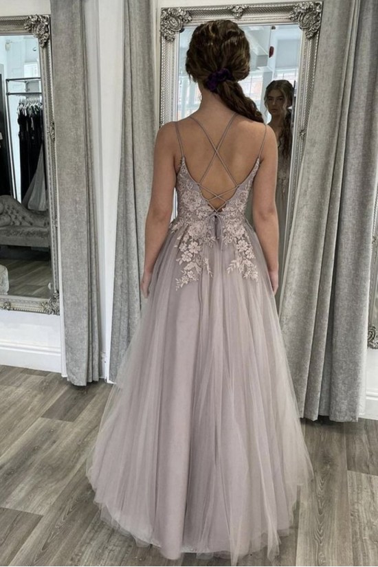 A-Line Lace and Tulle Prom Dress Formal Evening Gowns 901196 A-Line Lace and Tulle Prom Dress Formal Evening Gowns 901196