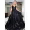 Long Black Lace Spaghetti Straps Prom Dress Formal Evening Gowns 901199