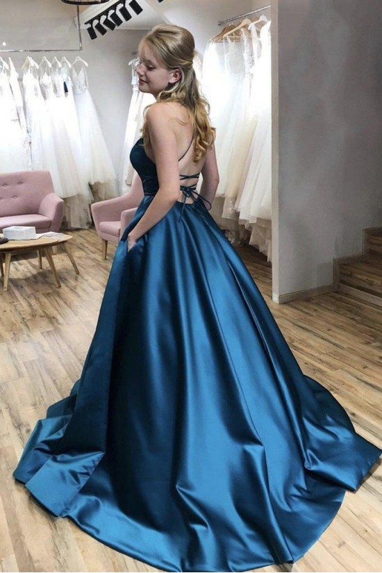 A-Line Satin Spaghetti Straps Prom Dress Formal Evening Gowns 901200 A-Line Satin Spaghetti Straps Prom Dress Formal Evening Gowns 901200