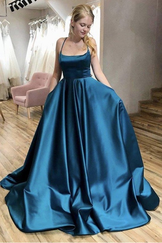 A-Line Satin Spaghetti Straps Prom Dress Formal Evening Gowns 901200 A-Line Satin Spaghetti Straps Prom Dress Formal Evening Gowns 901200