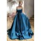 A-Line Satin Spaghetti Straps Prom Dress Formal Evening Gowns 901200